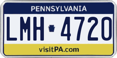 PA license plate LMH4720