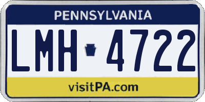 PA license plate LMH4722