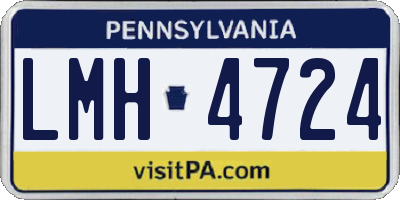 PA license plate LMH4724