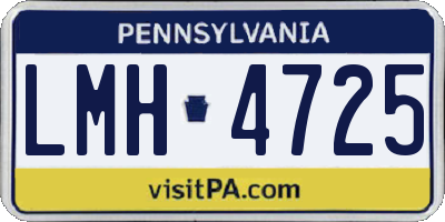 PA license plate LMH4725