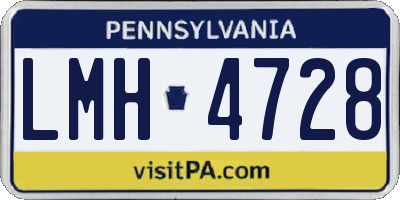 PA license plate LMH4728