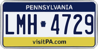 PA license plate LMH4729