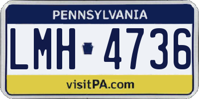 PA license plate LMH4736