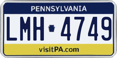 PA license plate LMH4749
