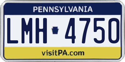 PA license plate LMH4750
