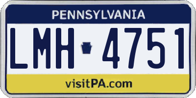 PA license plate LMH4751