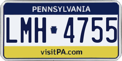 PA license plate LMH4755
