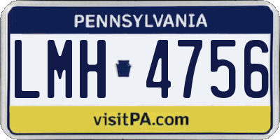 PA license plate LMH4756