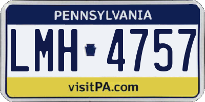 PA license plate LMH4757