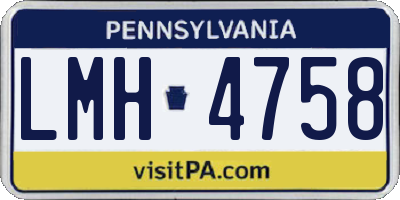PA license plate LMH4758