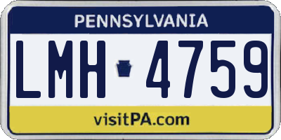 PA license plate LMH4759