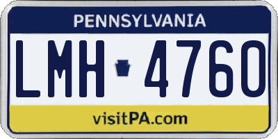 PA license plate LMH4760