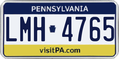 PA license plate LMH4765