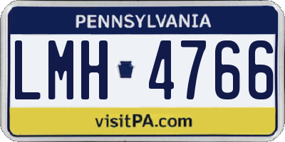 PA license plate LMH4766