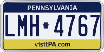 PA license plate LMH4767