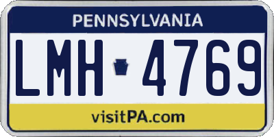PA license plate LMH4769
