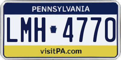 PA license plate LMH4770
