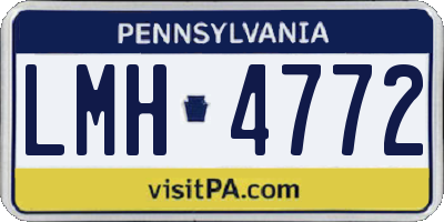 PA license plate LMH4772