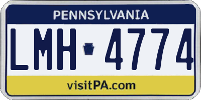 PA license plate LMH4774