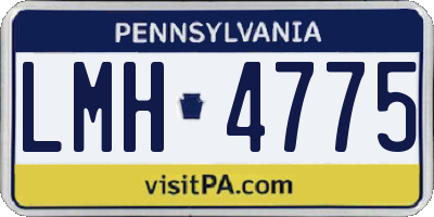 PA license plate LMH4775