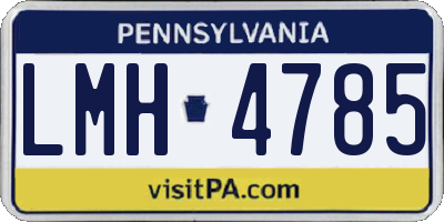 PA license plate LMH4785