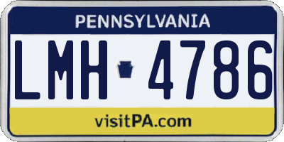 PA license plate LMH4786