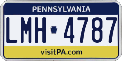 PA license plate LMH4787