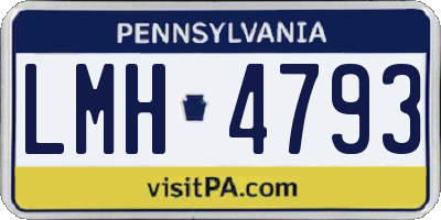 PA license plate LMH4793