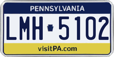PA license plate LMH5102