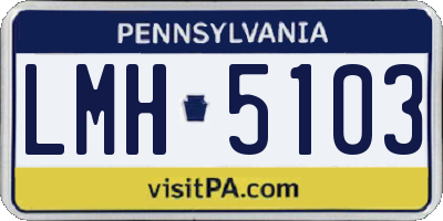 PA license plate LMH5103