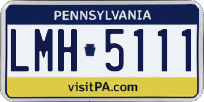 PA license plate LMH5111