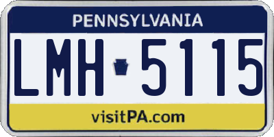 PA license plate LMH5115