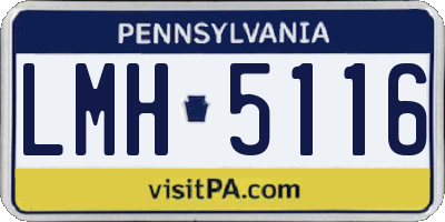 PA license plate LMH5116