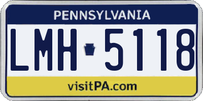 PA license plate LMH5118