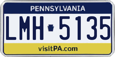 PA license plate LMH5135