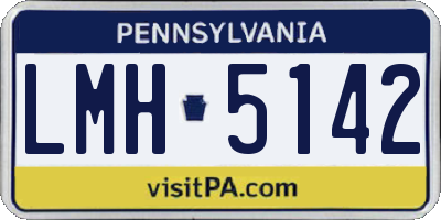 PA license plate LMH5142