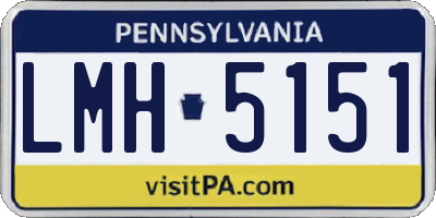 PA license plate LMH5151