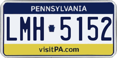 PA license plate LMH5152