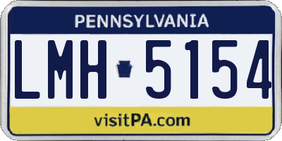 PA license plate LMH5154