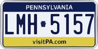 PA license plate LMH5157