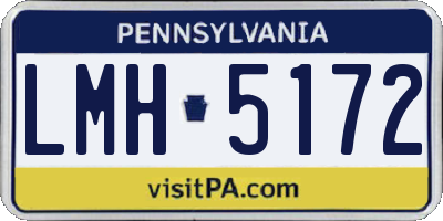 PA license plate LMH5172
