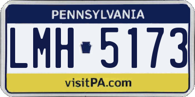 PA license plate LMH5173