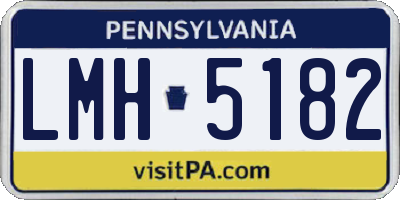 PA license plate LMH5182