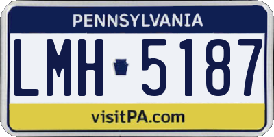 PA license plate LMH5187