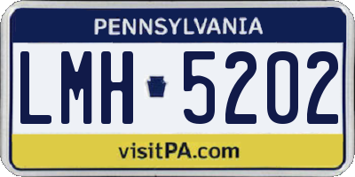 PA license plate LMH5202