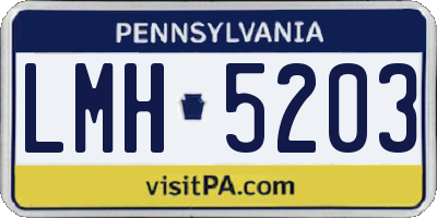 PA license plate LMH5203
