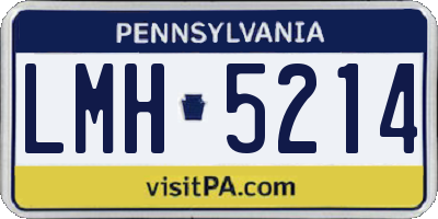 PA license plate LMH5214