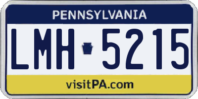 PA license plate LMH5215
