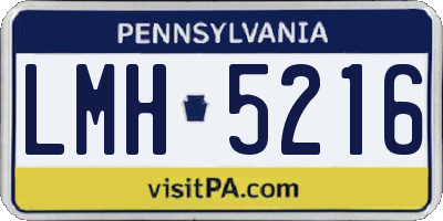 PA license plate LMH5216