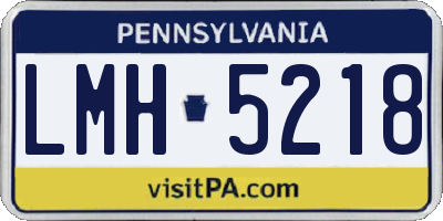 PA license plate LMH5218